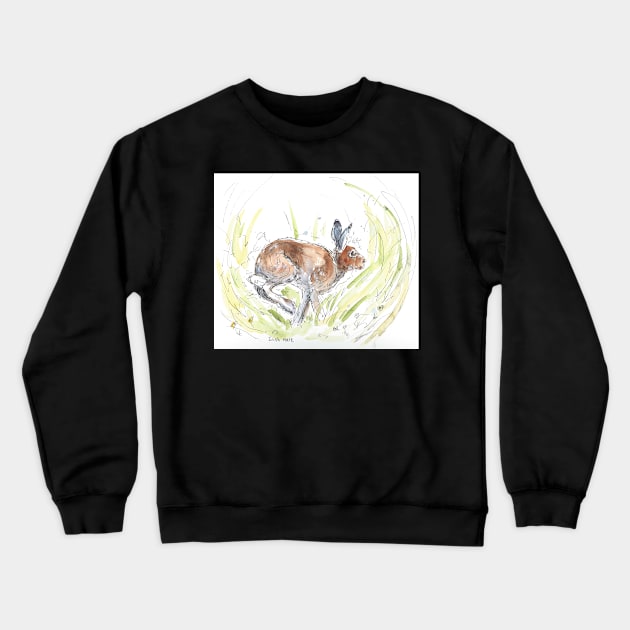 Irish hare watercolour illustration. Crewneck Sweatshirt by DebTheZeb